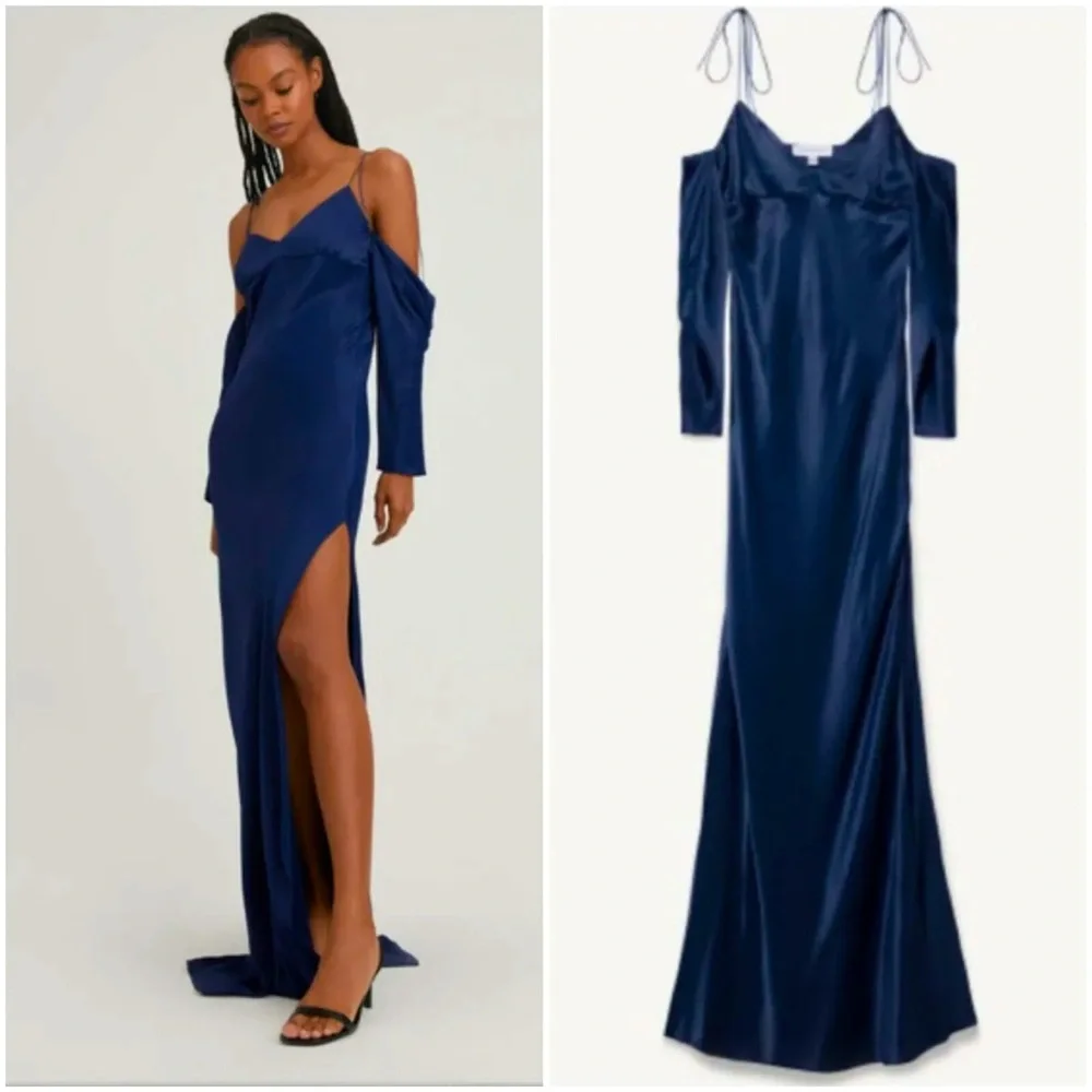 SOMETHING NAVY Blue Maxi Dress Wedding Party Dress size M NWT - Picture 3 of 9